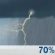 Thunderstorms Likely. Chance for Measurable Precipitation 70%