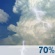 Monday: A slight chance of rain showers before 7am, then showers and thunderstorms likely between 7am and noon, then showers and thunderstorms likely. Mostly cloudy. High near 83, with temperatures falling to around 81 in the afternoon. South southwest wind 15 to 20 mph, with gusts as high as 30 mph. Chance of precipitation is 70%. New rainfall amounts between a quarter and half of an inch possible. Monday: Showers And Thunderstorms Likely